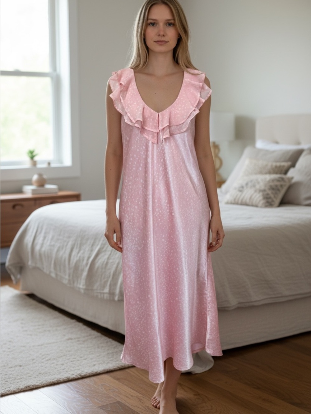 Vintage Y2K Oscar de La Renta pink heart nightgown M
